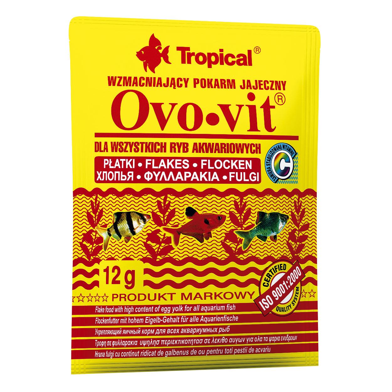 Ovo-vit    12g (хлопья) с выс.содерж. яичного желтка для всех видов рыб
