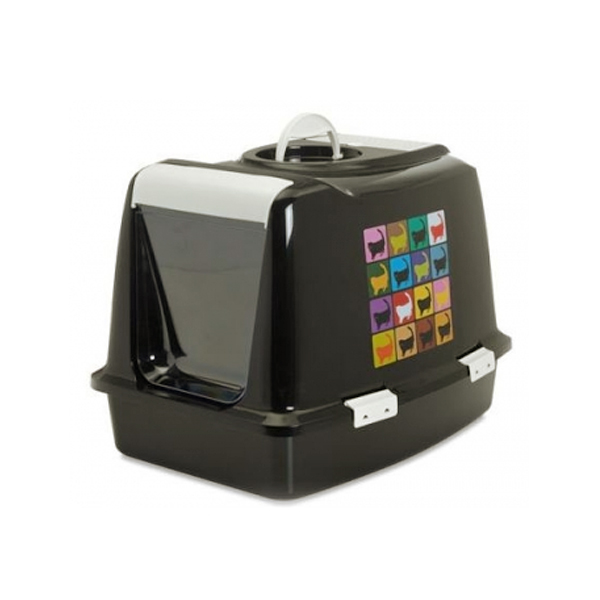 Savic Sphinx Pop-Art закрытый туалет для котов с фильтром и совком