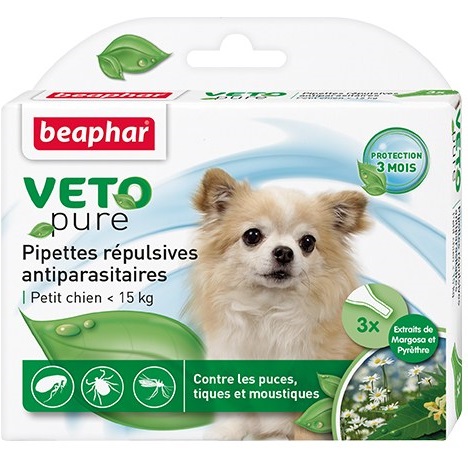 Beaphar Veto Pure Spot On Bio Капли против блох для собак до 15 кг (3 пипетки)