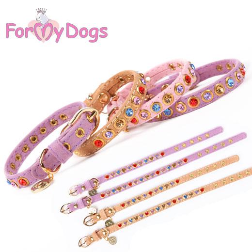 For My Dogs Ошейник велюр фиолетовый 01-FW2011 (1*20-25 см)