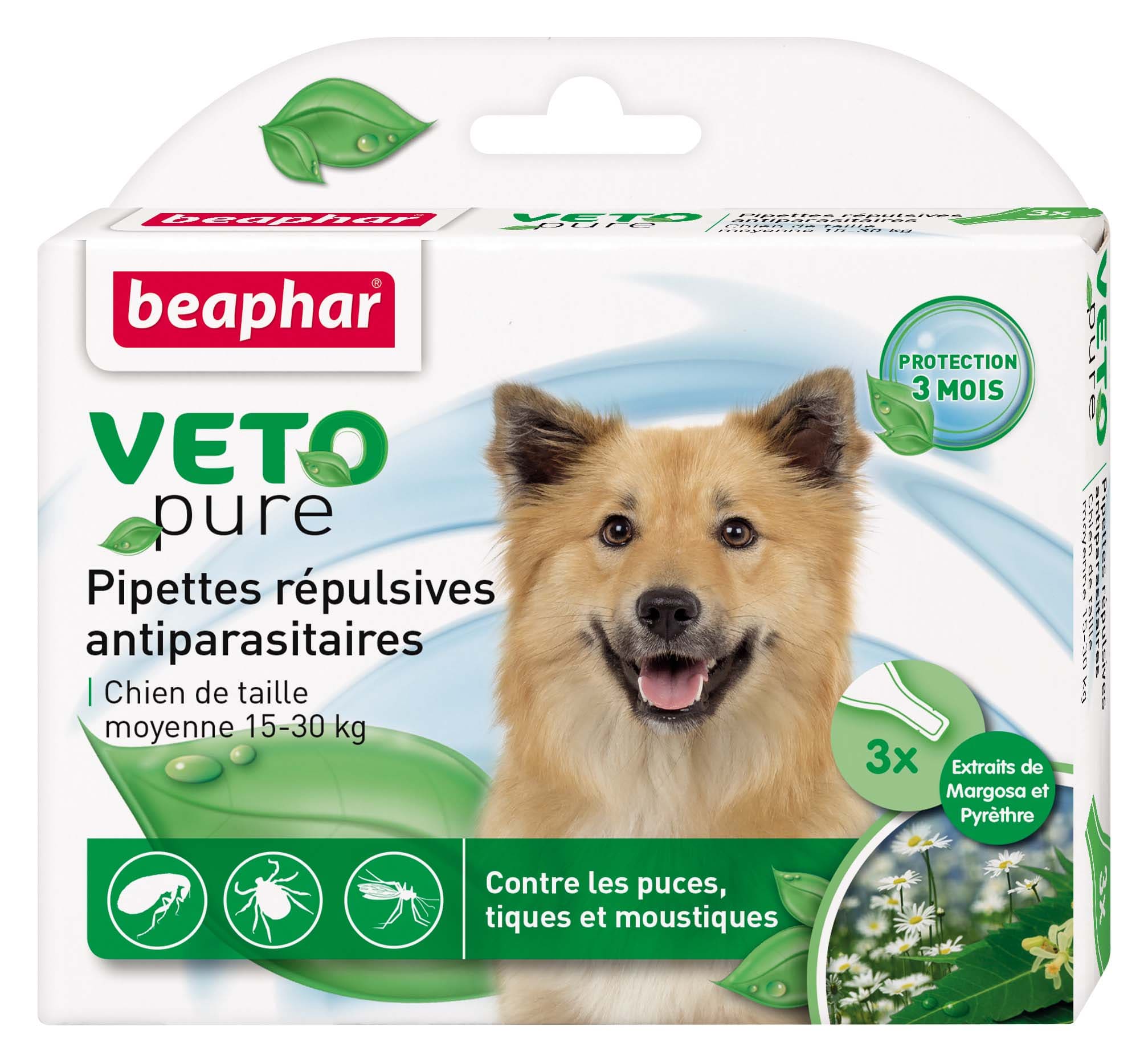 Beaphar Veto Pure Spot On Bio Капли против блох для собак 15-30 кг (3 пипетки)