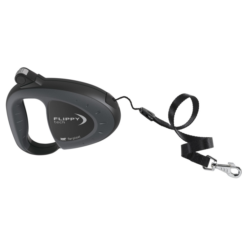 Ferplast FLIPPY TECH CORD L BLACK - рулетка-поводок со шнуром
