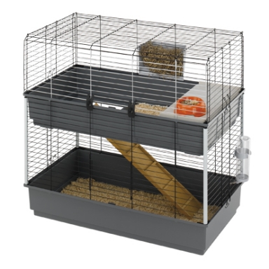 Ferplast RABBIT 100 DOUBLE - клетка 2этажа для кролей черная
