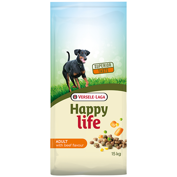 Happy Life Adult with Beef flavouring ХЕППИ ЛАЙФ ГОВЯДИНА сухой премиум корм для собак всех пород - 15 кг