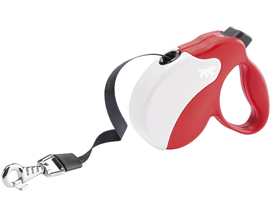Ferplast Поводок-рулетка Amigo лента M (5м; до 25кг) RED-WHITE