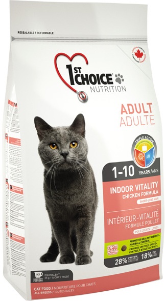 1st Choice Adult Indoor Vitality корм для котов с курицей - 350 г
