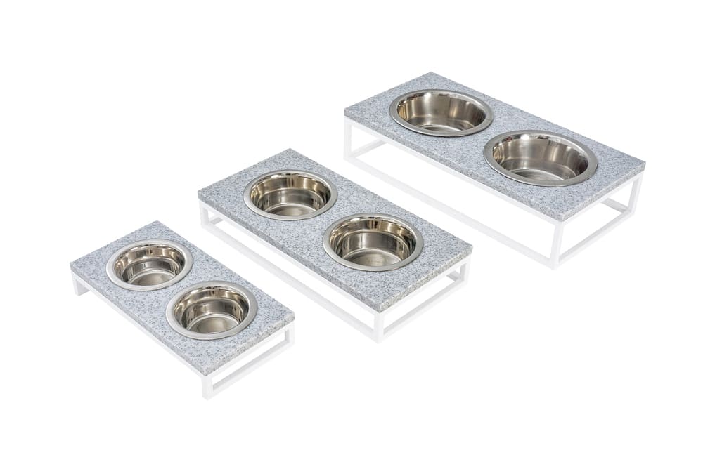 Lunch Bar Stone Миски на подставке L (42x21x20cm / Миски по 0,75л)