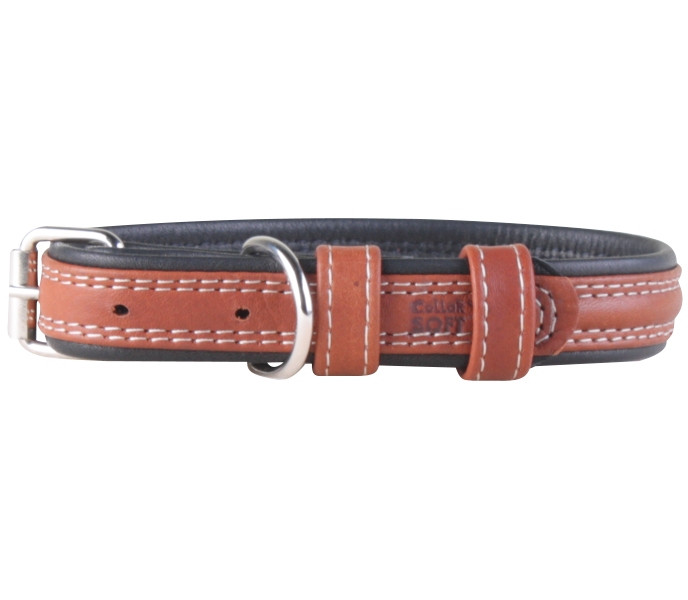 Ошейник CoLLaR WAUDOG SOFT коричневый верх (ширина 25мм, длина 38-49см)
