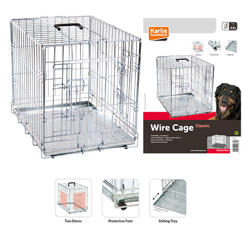 Karlie-Flamingo Wire Cage-  клетка для собак, двухдверная хромированная 120 X 76 X 82CM