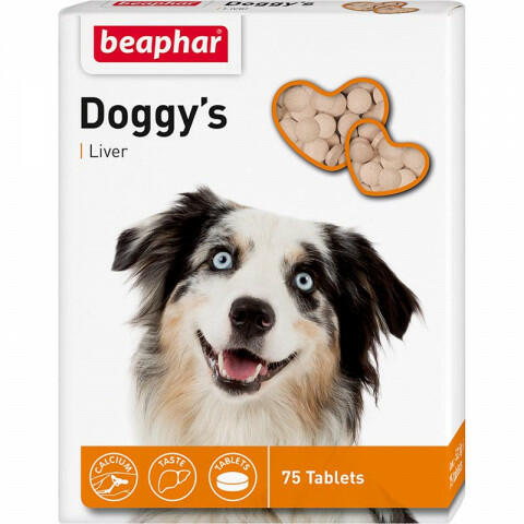 Beaphar Doggy’s Liver витаминное лакомство с печенью - 75 таб