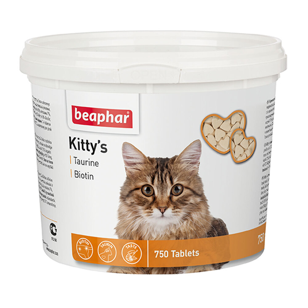 Beaphar Kitty`s Taurin and Biotin витаминное лакомство для кошек - 750 таб