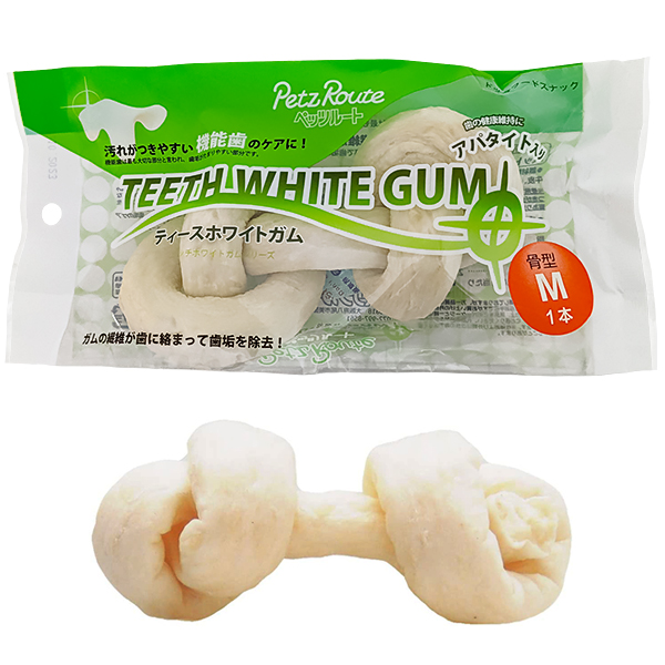 Petz Route Teeth White Gum ПЕТС РУТ КОСТЬ ДЛЯ ЧИСТКИ ЗУБОВ жевательное лакомство для собак , M кг., 1 шт. х 114 г см.