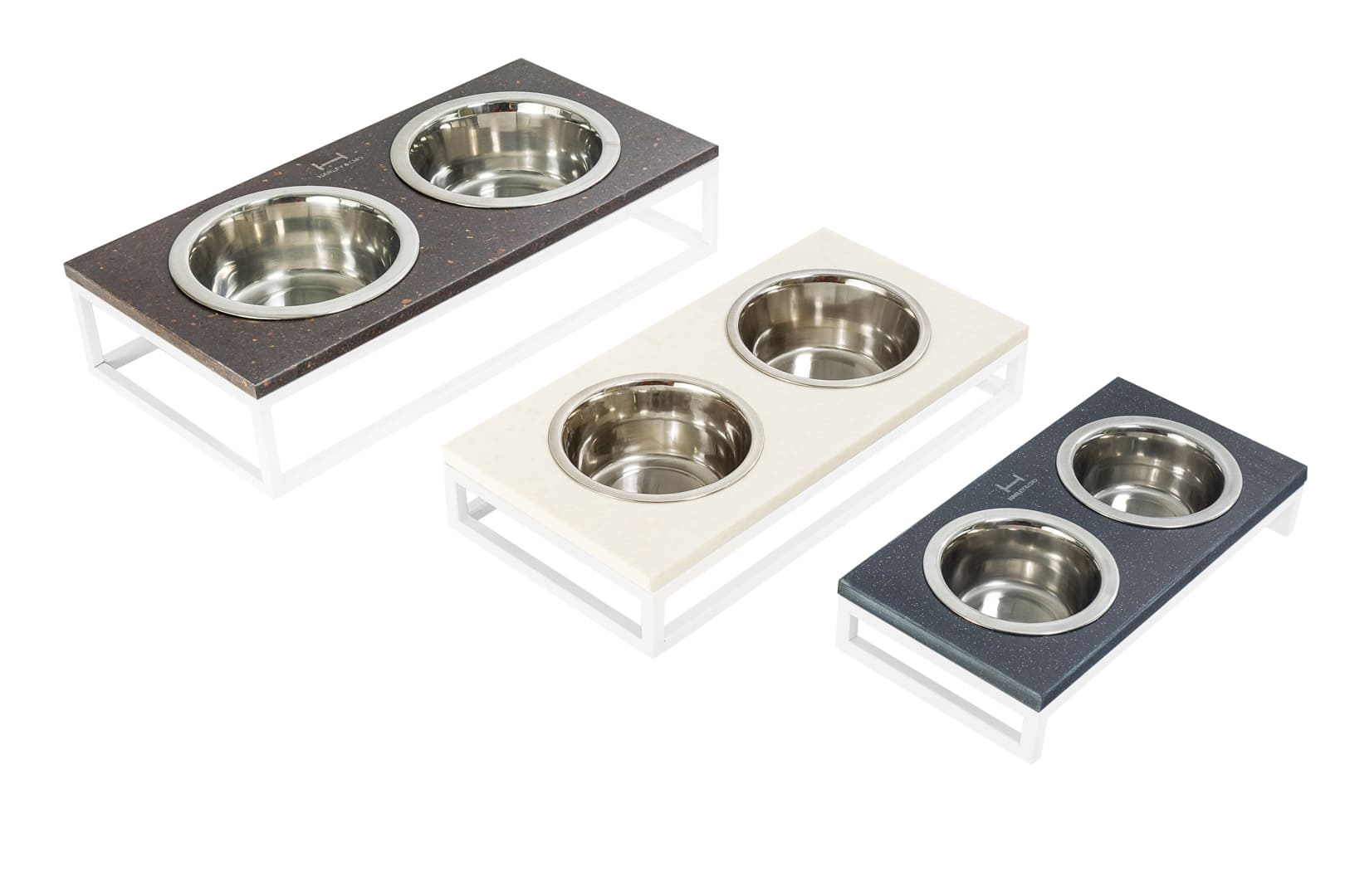 Lunch Bar Stone Миски на подставке M (42x21x10cm / Миски по 0,75л)