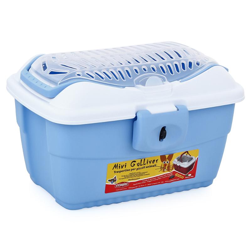 Stefanplast Переноска Mini Gulliver, 40×30×24см, голубой/белый