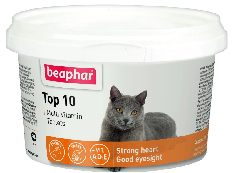 Beaphar Top 10 for Cats мультивит. добавка для кошек - 180 таб