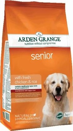 Arden Grange Senior – with fresh chicken & rice    курица и рис /сухой корм для стареющих собак/- 12кг