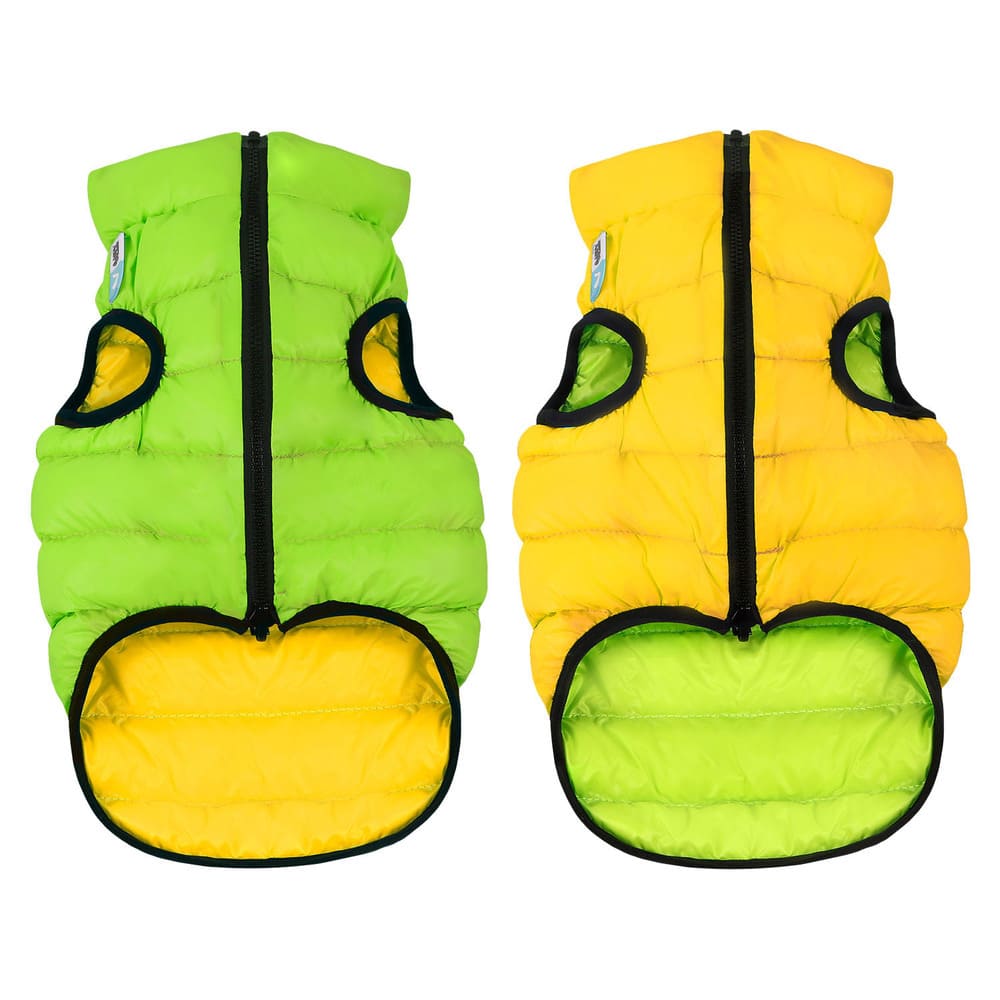 Двостороння курточка AiryVest для собак жовто-салатова, розмір L65