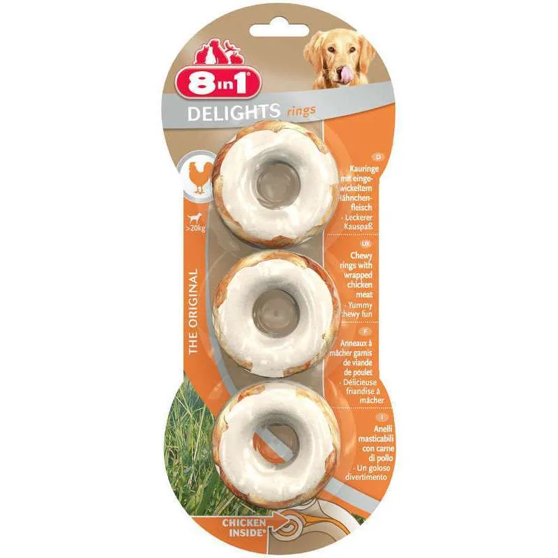 8in1 Delights Rings кольца с мясом курицы для собак - 3 шт
