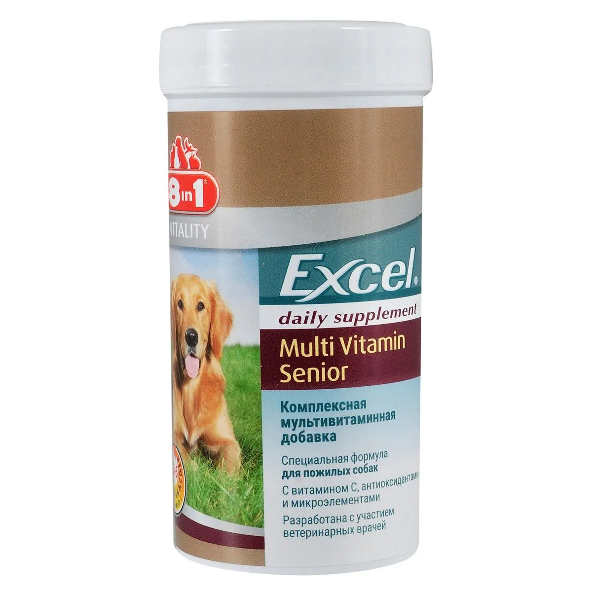 8in1 Vitality Excel Multi Vitamin Senior мультивитаминный комплекс для пожилых собак - 70 шт