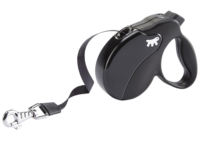 Ferplast Поводок-рулетка Amigo лента L (5м; до 50кг) BLACK-BLACK