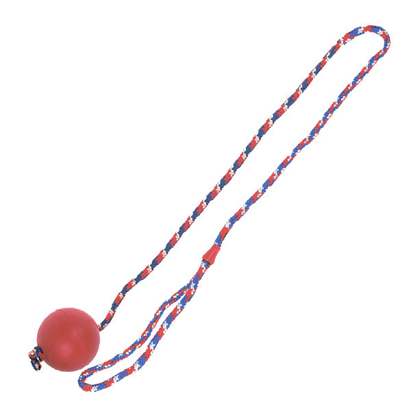 Karlie-Flamingo BALL WITH ROPE мяч литая резина на веревке игрушка для собак- 7 см