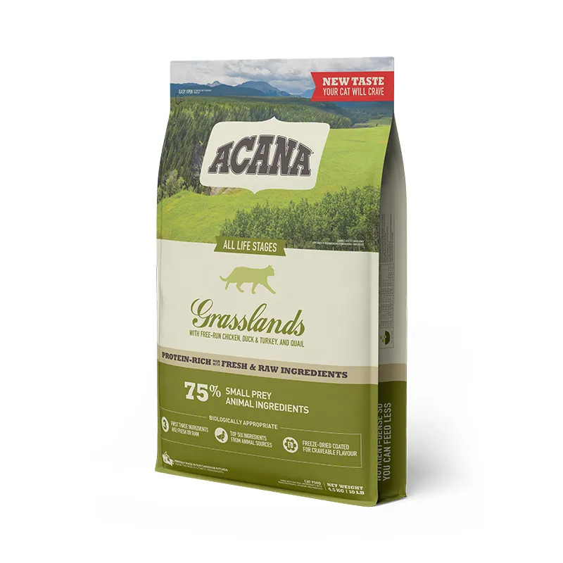 Acana Grasslands Cat сухой корм с мясом утки, цыпленок, индейки и белой рыбы для котят и кошек - 4,5 кг