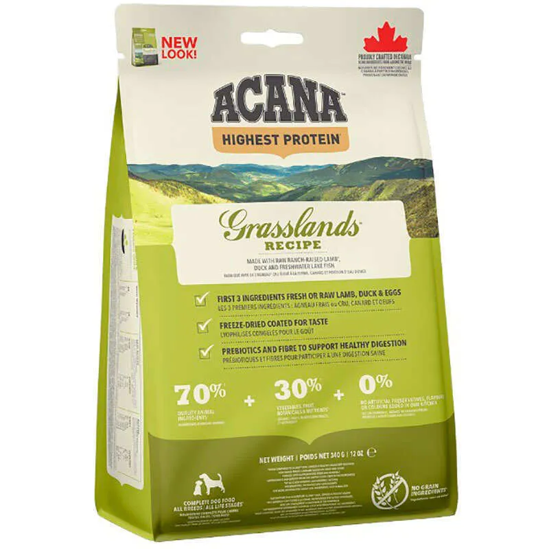 Acana Dog Grasslands Recipe сухой корм с ягненком и уткой для собак всех возрастов и пород - 340 г