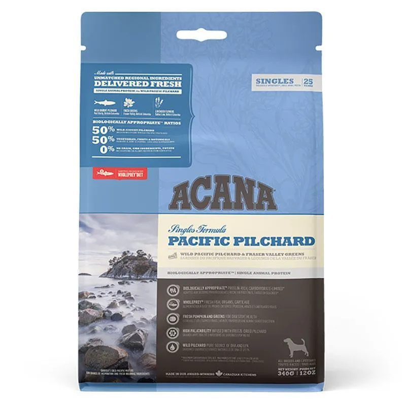 Acana Pacific Pilchard сухой корм с сардиной и зеленью для собак всех пород и возрастов - 340 г