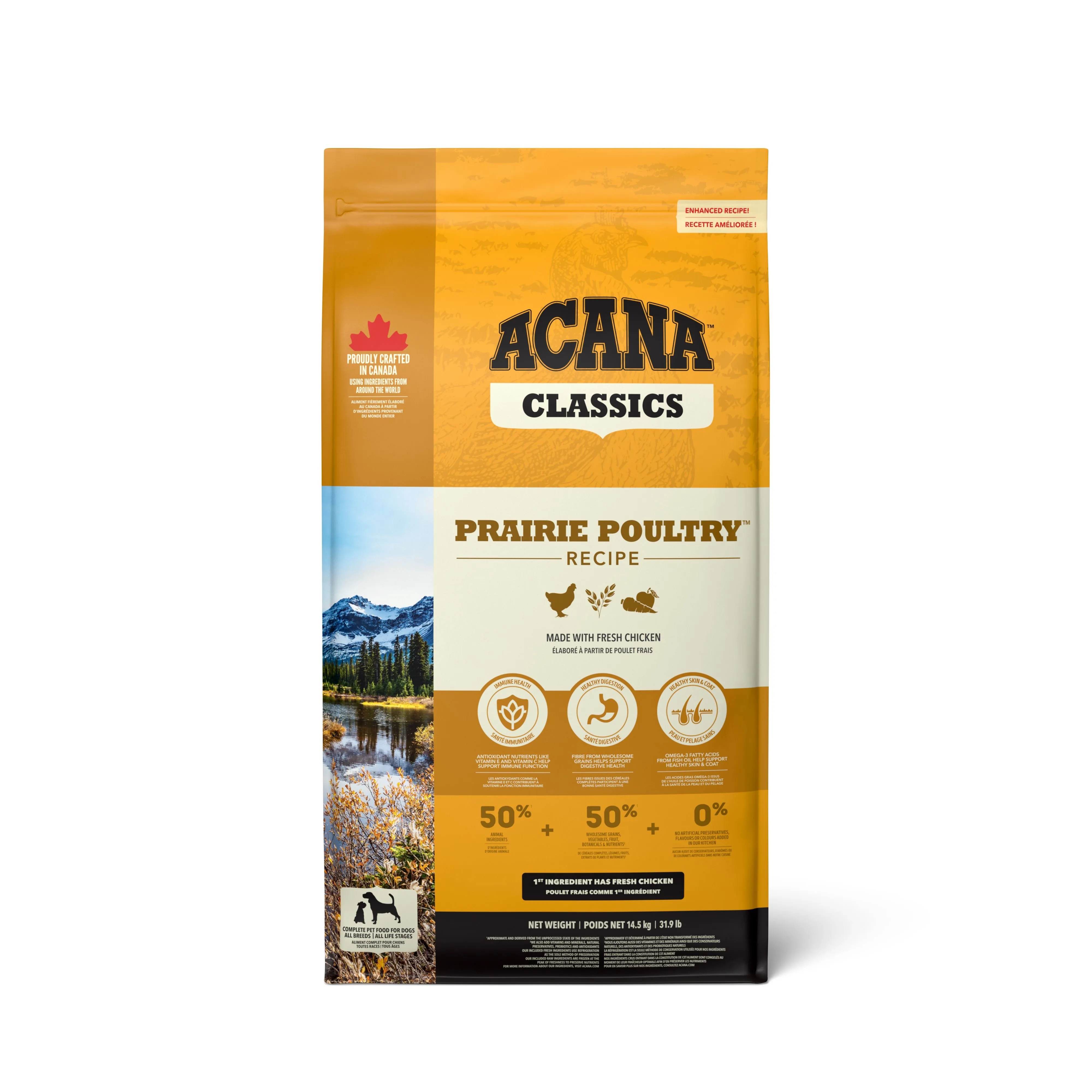 Acana Dog Classics Prairie Poultry Recipe with Chicken сухой корм с цыпленком и индейкой для собак всех пород на всех стадиях жизни - 14,5 кг