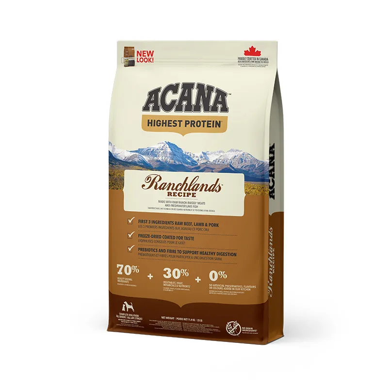 Acana Dog Ranchlands Recipe сухий корм із червоним м'ясом та рибою для собак різних порід на всіх стадіях життя - 11,4 кг