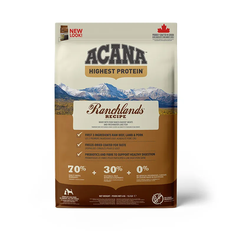 Acana Dog Ranchlands Recipe сухий корм із червоним м'ясом та рибою для собак різних порід на всіх стадіях життя - 6 кг