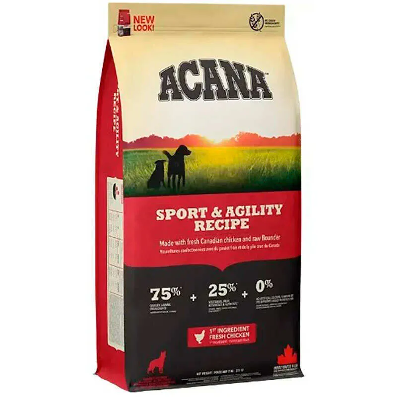 Acana Dog Sport & Agility Recipe сухой корм с мясом курицы и камбалой для активных собак – 11,4 кг
