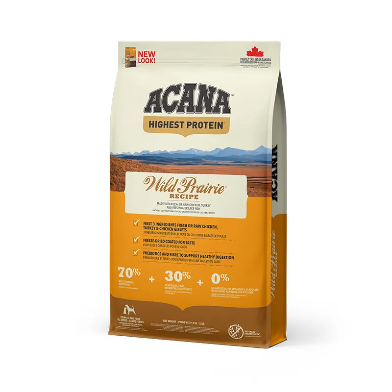 Acana Dog Wild Prairie Recipe сухой корм с мясом курицы и индейки для собак всех пород на всех стадиях жизни – 11,4 кг