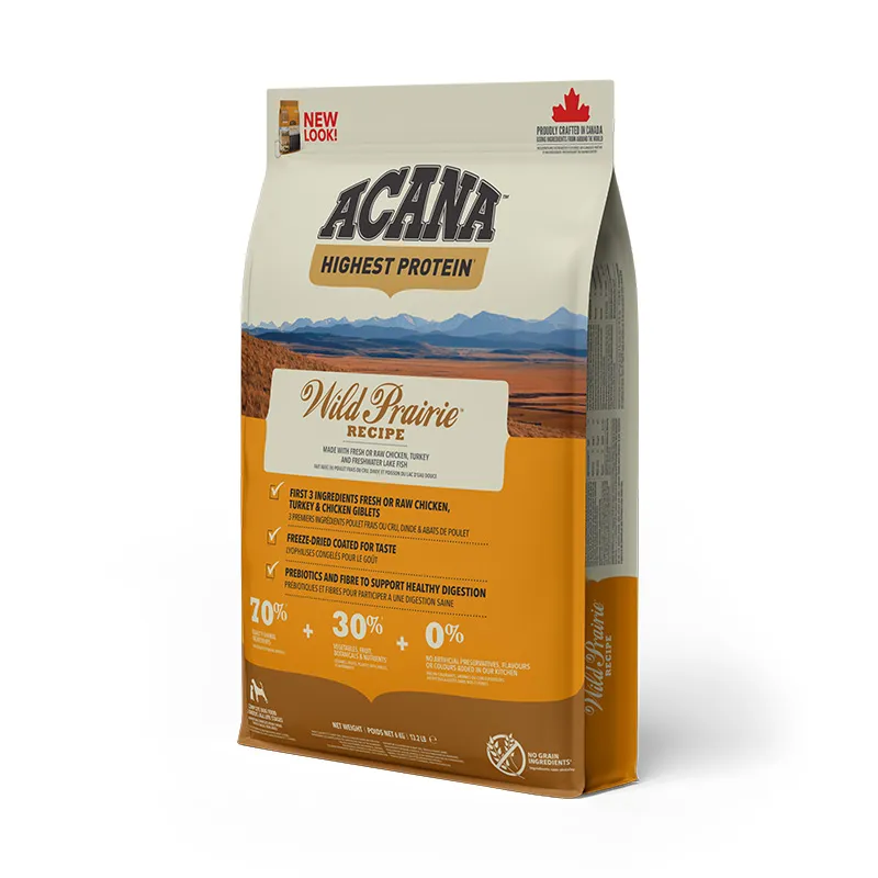 Acana Dog Wild Prairie Recipe сухой корм с мясом курицы и индейки для собак всех пород на всех стадиях жизни – 6 кг
