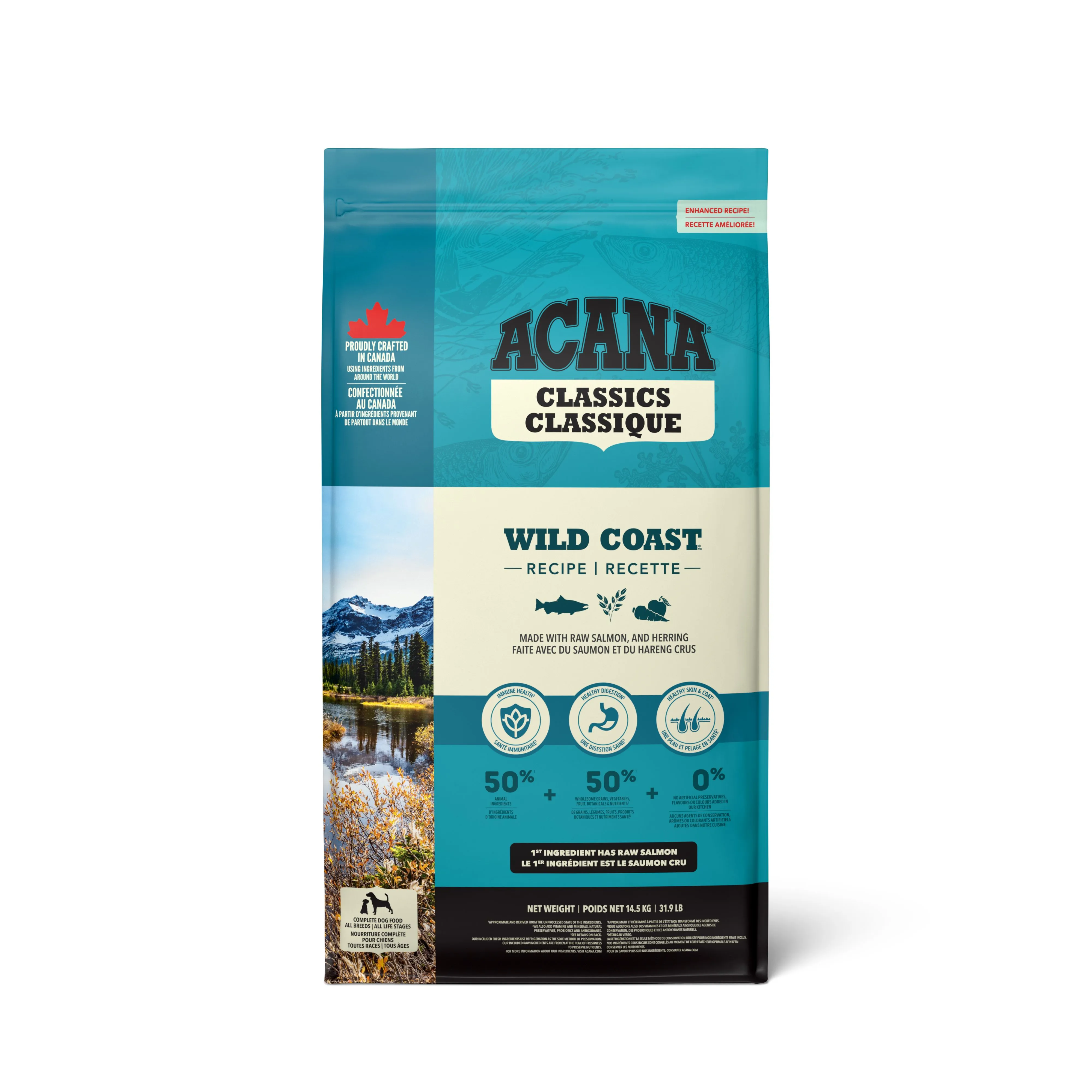 Acana Dog Wild Coast Recipe сухой корм с лососем и селедкой для собак всех пород на всех стадиях жизни - 14,5 кг