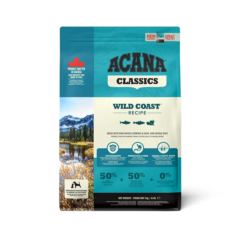 Acana Dog Wild Coast Recipe сухой корм с лососем и селедкой для собак всех пород на всех стадиях жизни - 2 кг