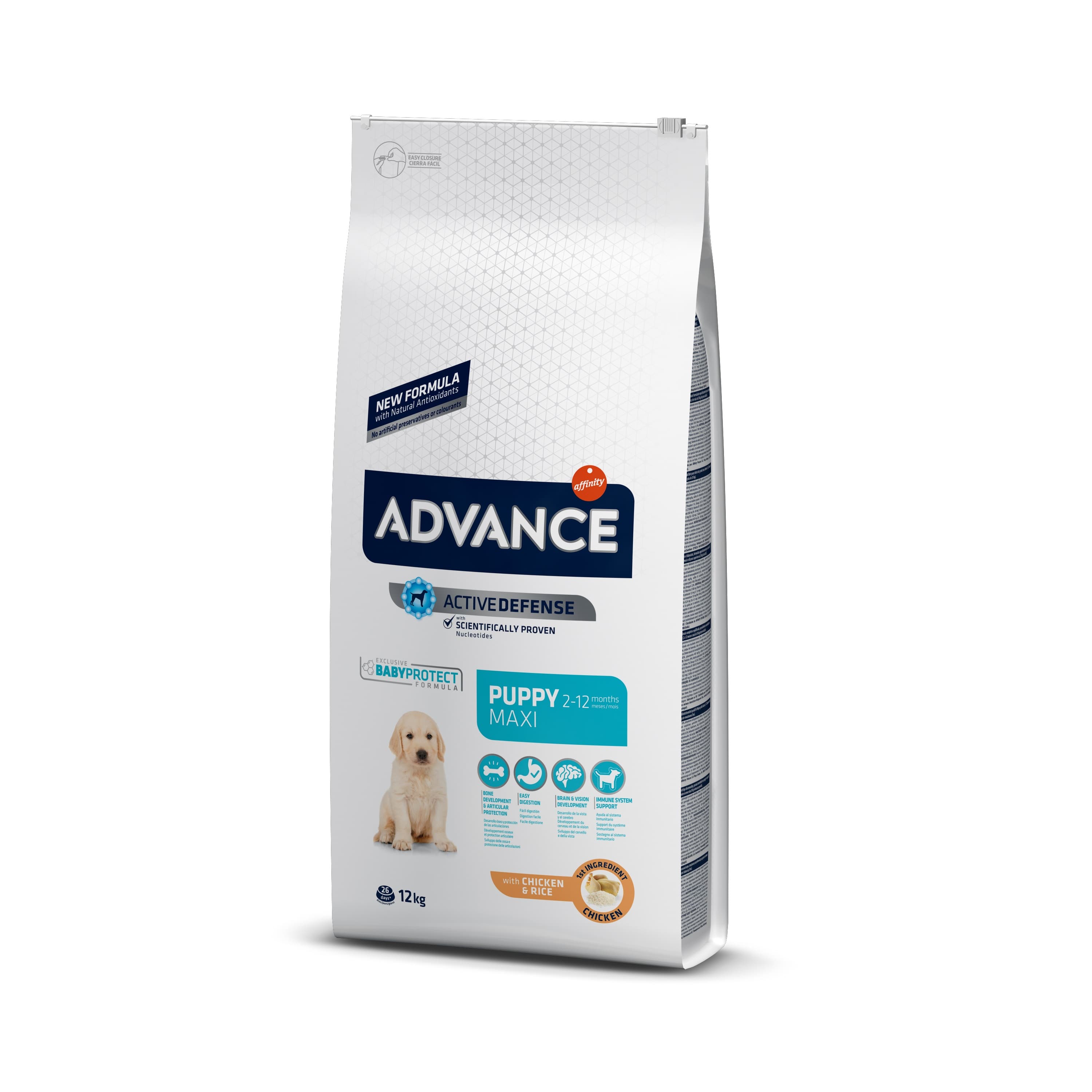 Advance Dog Maxi Puppy для щенков больших пород с курицей и рисом - 12 кг