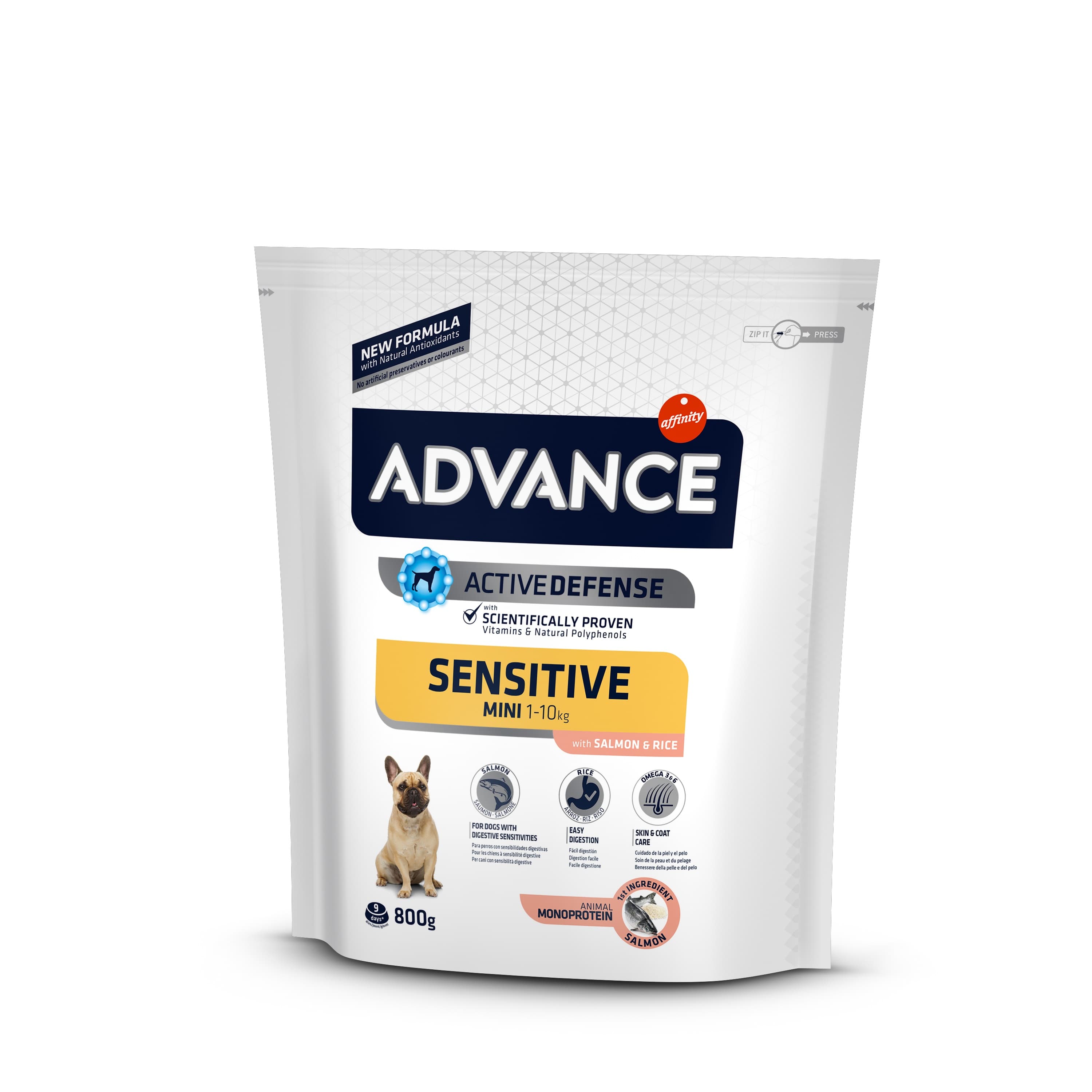 Advance Dog Mini Sensitive для собак мини пород с лососем - 0,8 кг