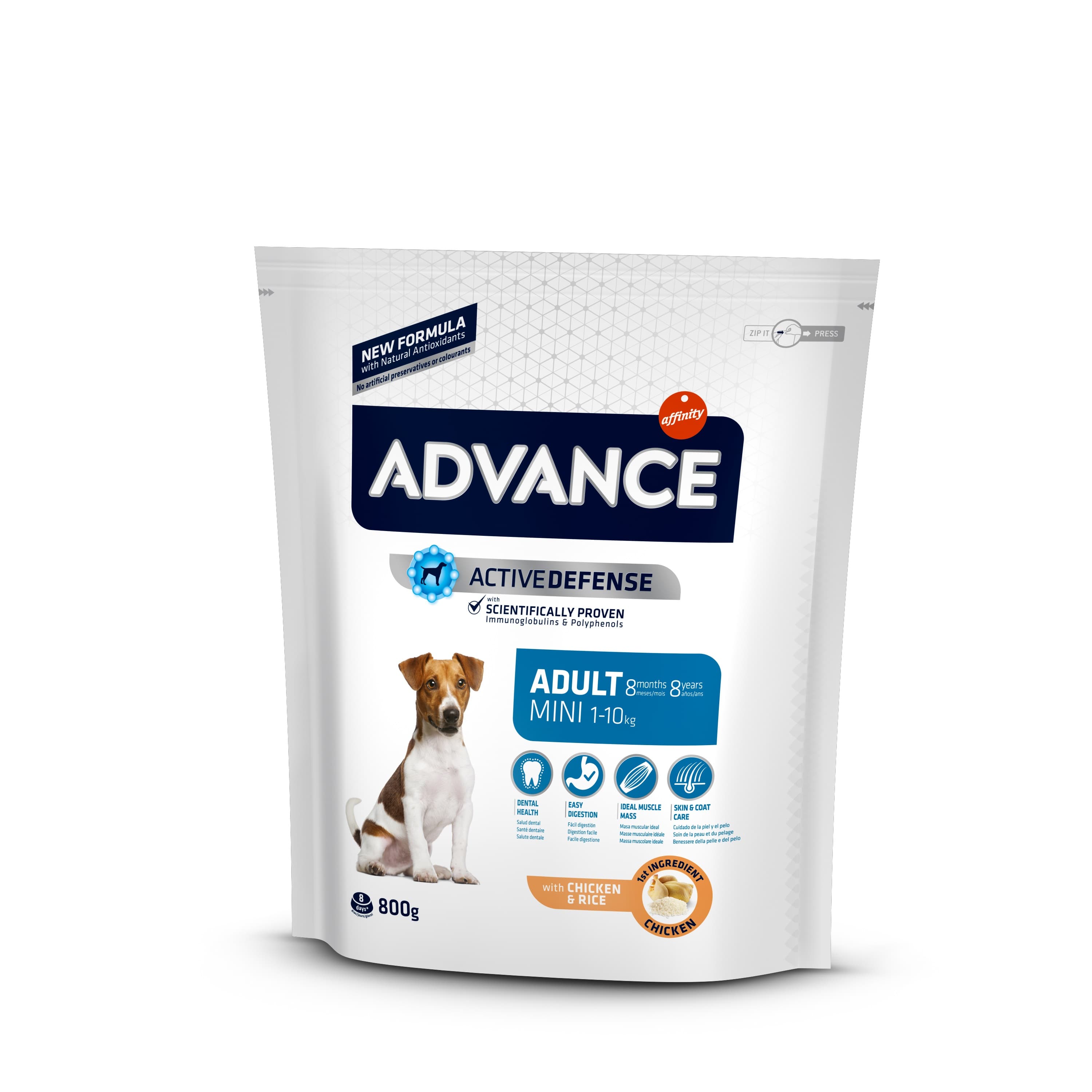 Advance Mini Adult для взрослых собак мини пород - 0,8 кг