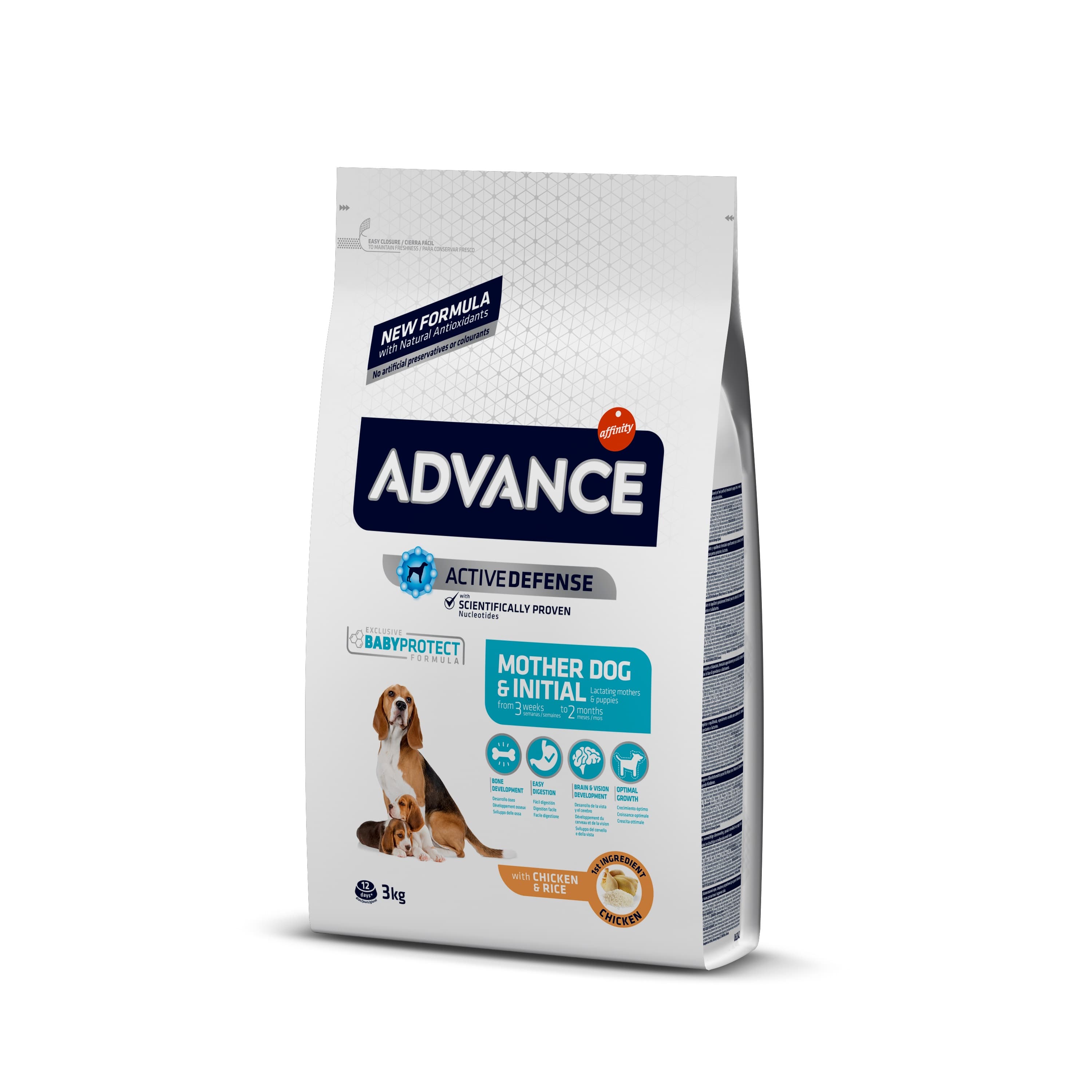 Advance Mother Dog & Initial для беременных, кормящих собак и щенков с курицей и рисом - 3 кг
