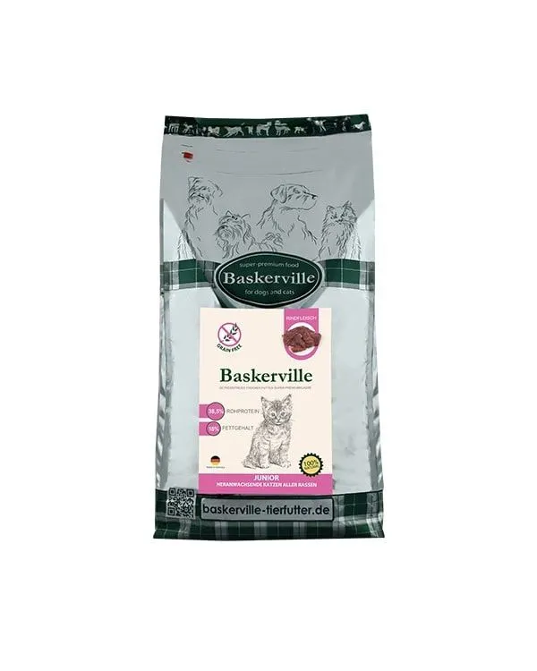 Baskerville Cat Getreidefrei Junior беззерновий сухий корм для кошенят яловичина та м'ясо птиці - 20 кг