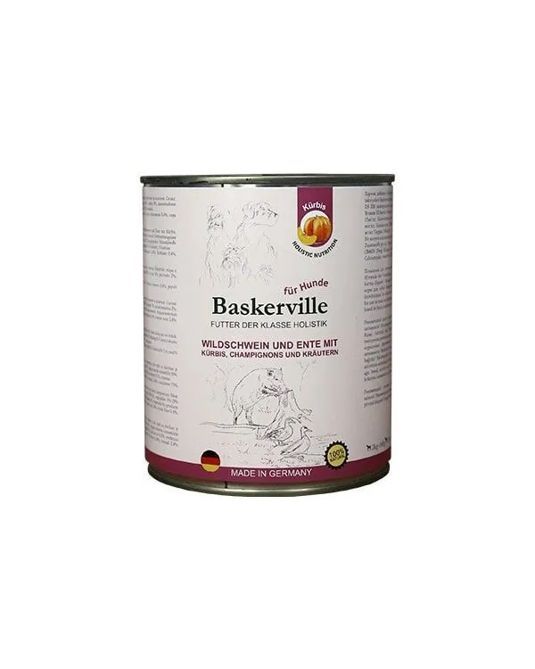 Baskerville Dog Holistic Wildschwein und Ente Mit Kurbis, 400 г, влажный корм для собак с мясом кабана, утки и тыквой (кусочки в соусе)