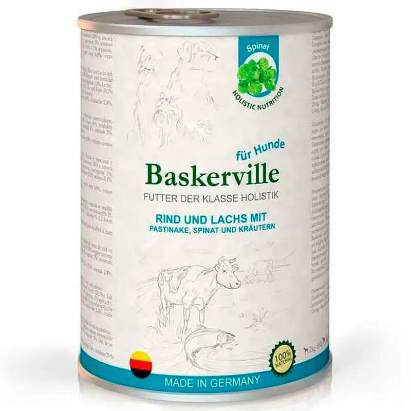 Baskerville Dog Holistic Rind und Lachs влажный корм для собак с лососем и говядиной (кусочки в соусе) – 800 г