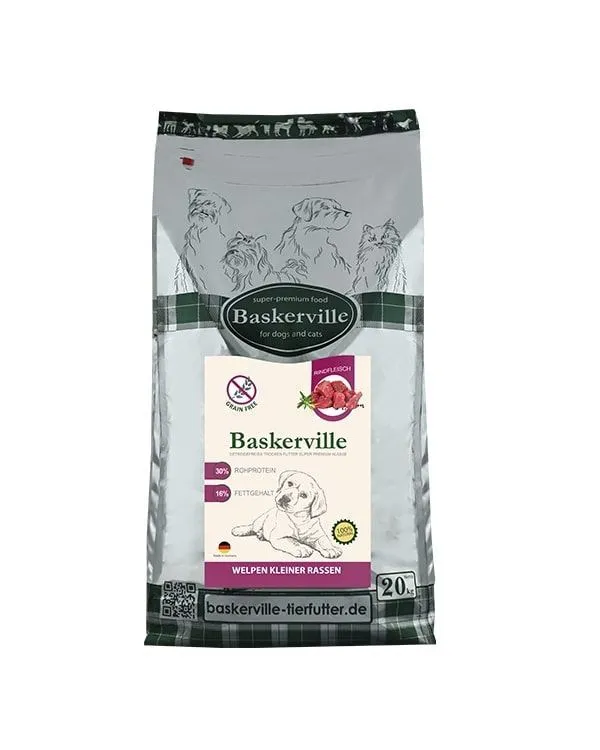 Baskerville Dog Getreidefrei Welpen kleine Rassen, 20 кг, беззерновой сухой корм для щенков собак мелких пород, говядина с мясом птицы