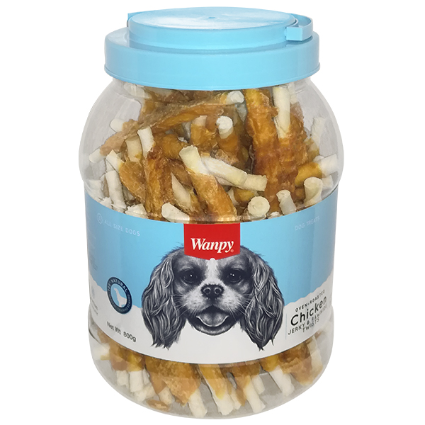 Wanpy Chicken Jerky & Rawhide Twists ВАНПИ ПАЛОЧКА С ВЯЛЕНОЙ КУРИЦЕЙ лакомство для собак , 0.8 кг.