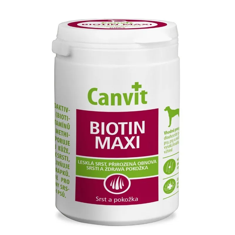 Canvit Biotin Maxi for Dogs витаминный комплекс для кожи, шерсти и когтей собак больших пород (166 шт) - 500 г