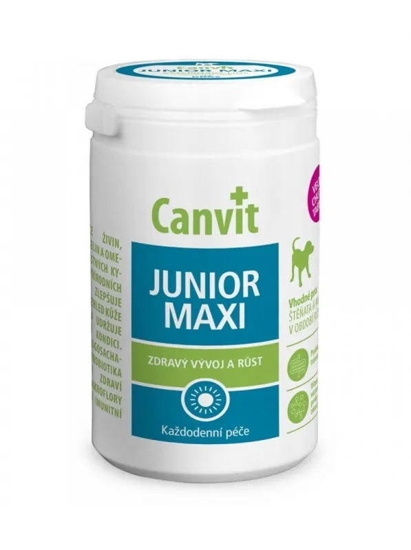 Canvit Junior Maxi for Dogs комплекс витаминов для здорового роста и развития щенков и молодых собак больших пород на каждый день (76 шт) – 230 г