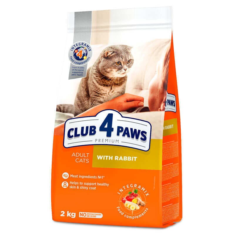 Club 4 Paws Premium Adult Cat Rabbit сухой корм с кроликом для взрослых кошек – 2 кг