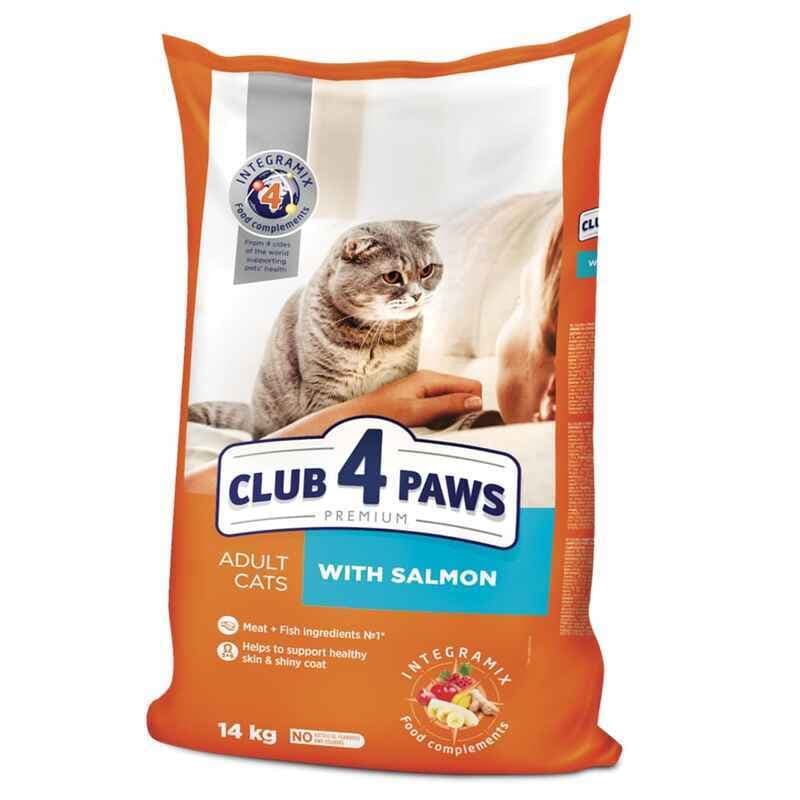 Club 4 Paws Premium Adult Cat Salmon сухой корм с лососем для взрослых кошек – 14 кг
