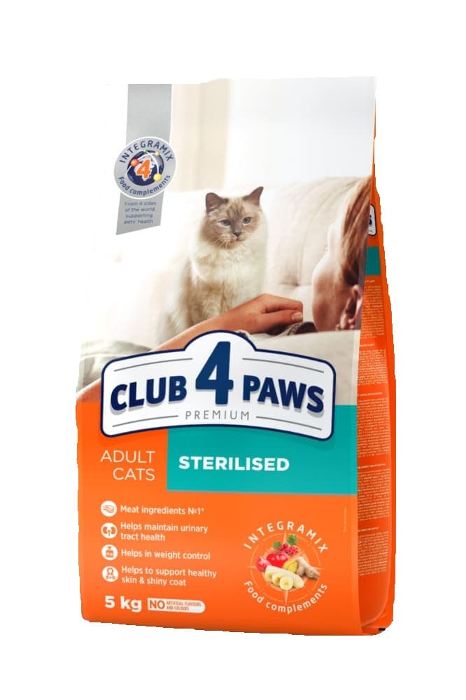 Club 4 Paws Premium Adult Cat Sterilized Chicken сухой корм с курицей для стерилизованных кошек - 5 кг